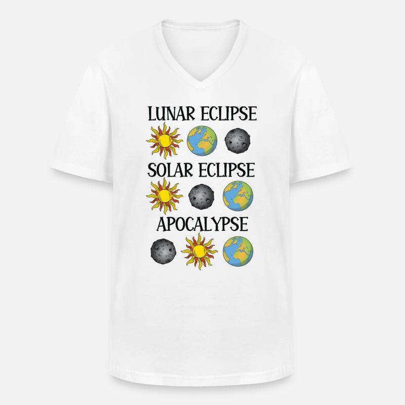 Lunar Eclipse Solar Eclipse Apocalypse - Men's V-Neck T-Shirt - white