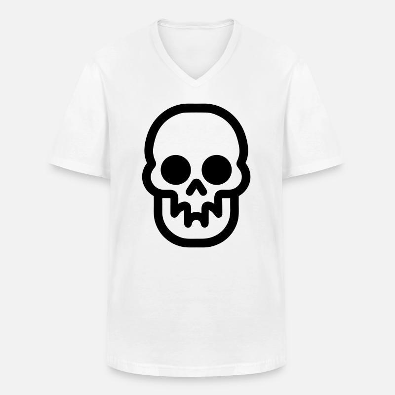 Schädel - Männer-T-Shirt mit V-Ausschnitt - Weiß