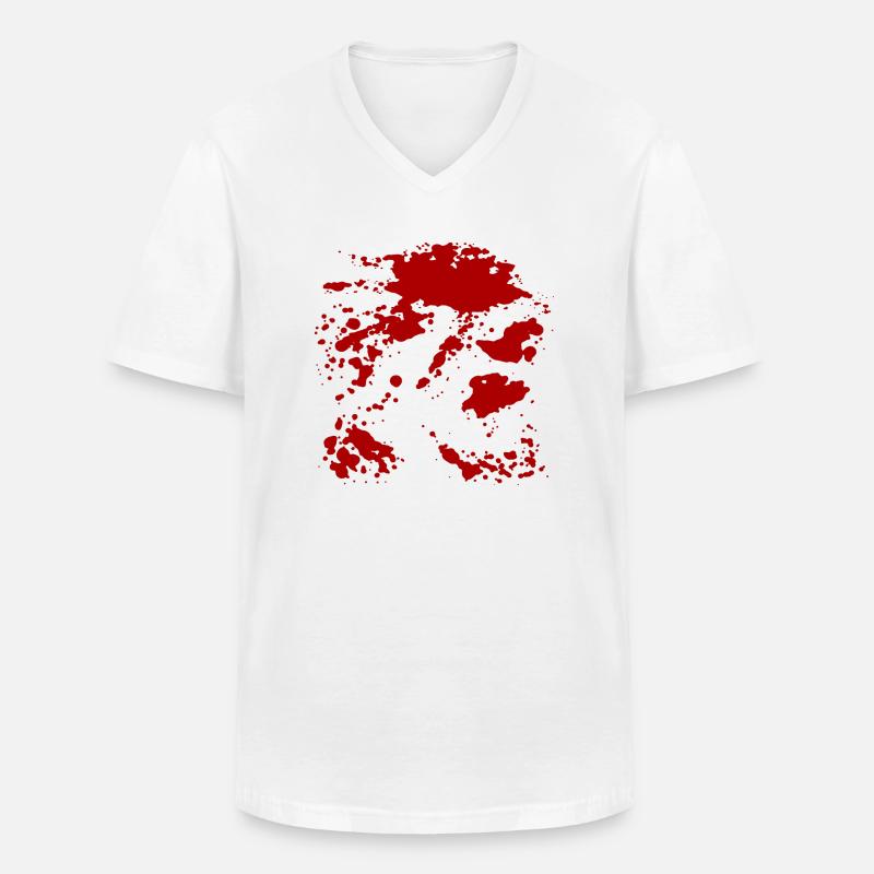 Blutspritzer - Männer-T-Shirt mit V-Ausschnitt - Weiß