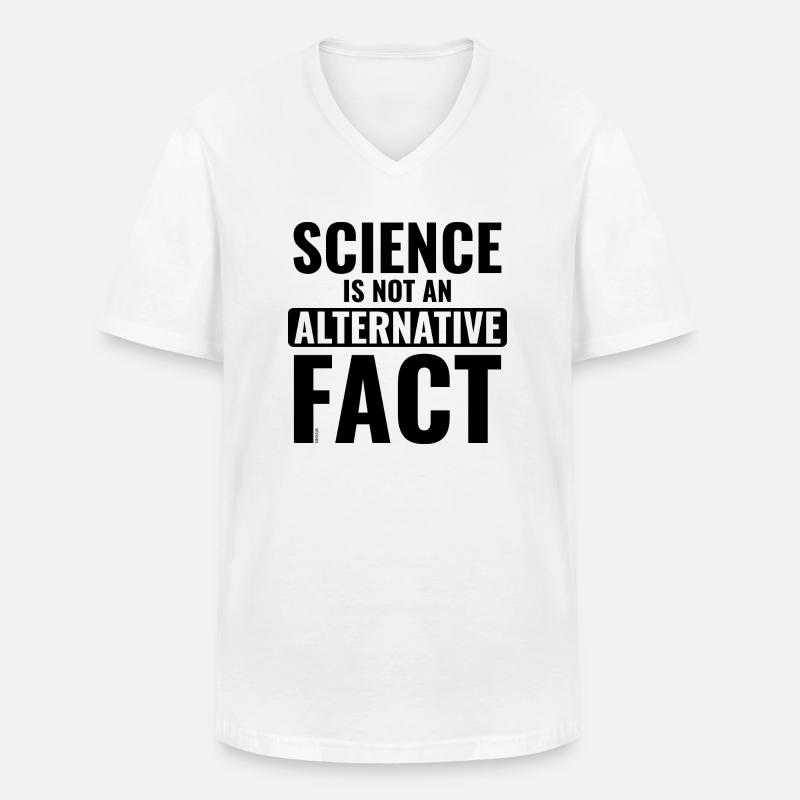 Science: No Alternative Fact - Männer-T-Shirt mit V-Ausschnitt - Weiß
