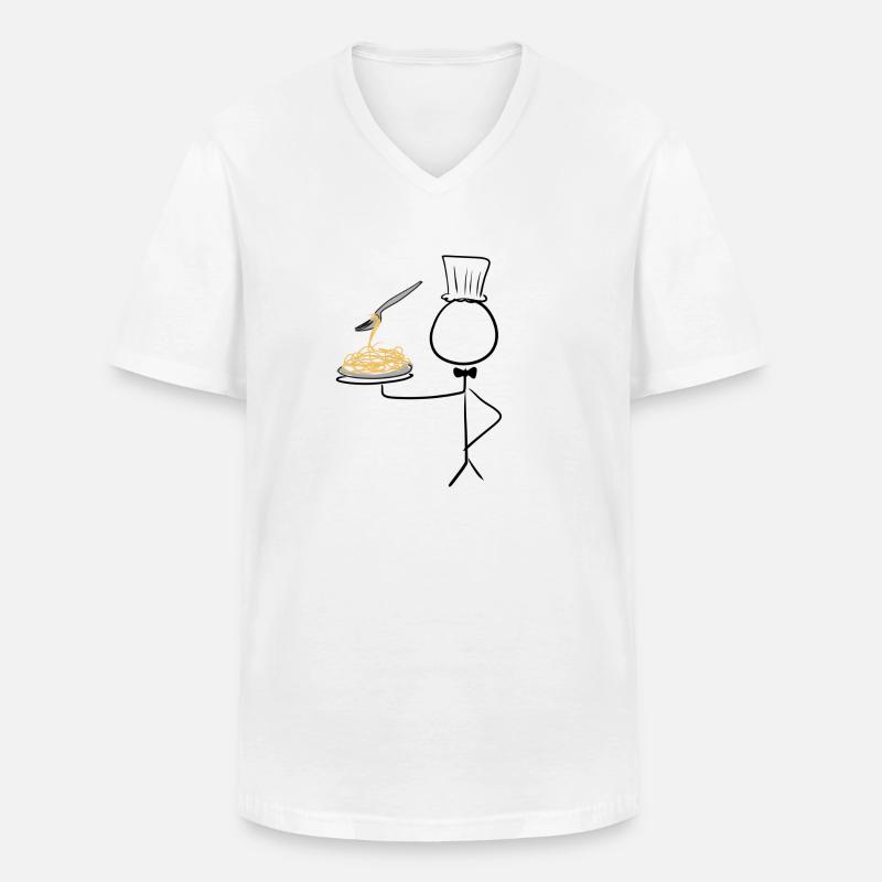 kochen koch - Männer-T-Shirt mit V-Ausschnitt - Weiß
