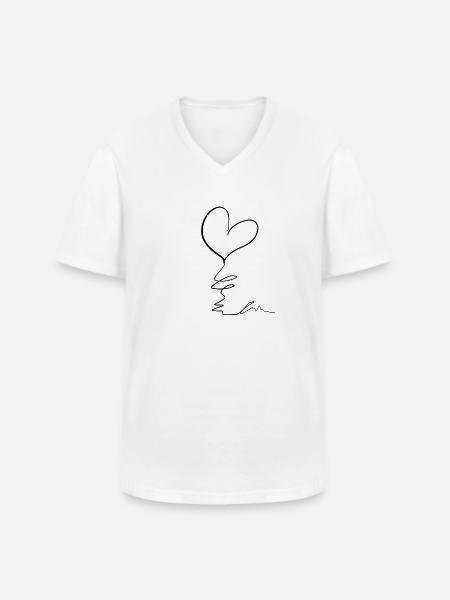 Herz Symbol - Männer-T-Shirt mit V-Ausschnitt - Weiß