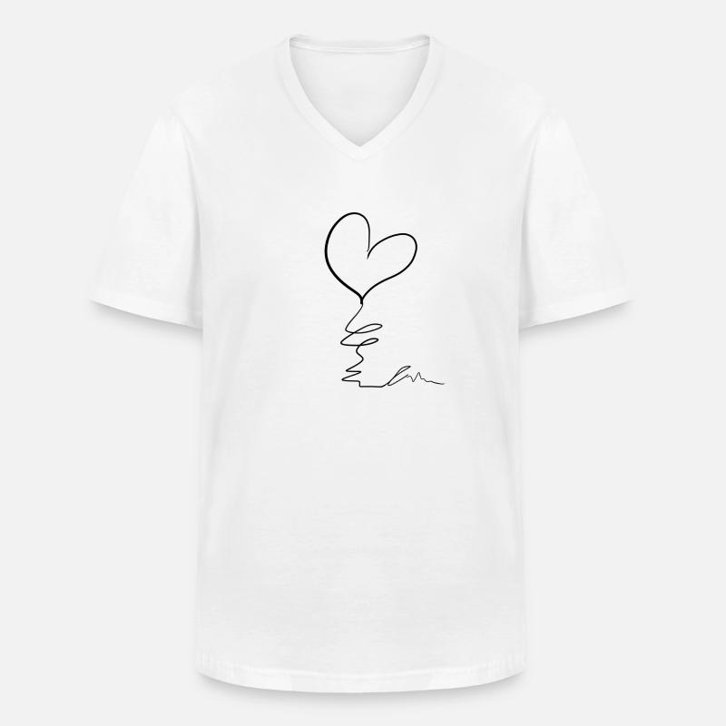 Herz Symbol - Männer-T-Shirt mit V-Ausschnitt - Weiß
