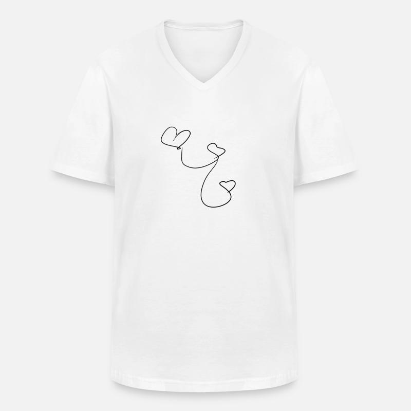 Herzen herz - Männer-T-Shirt mit V-Ausschnitt - Weiß