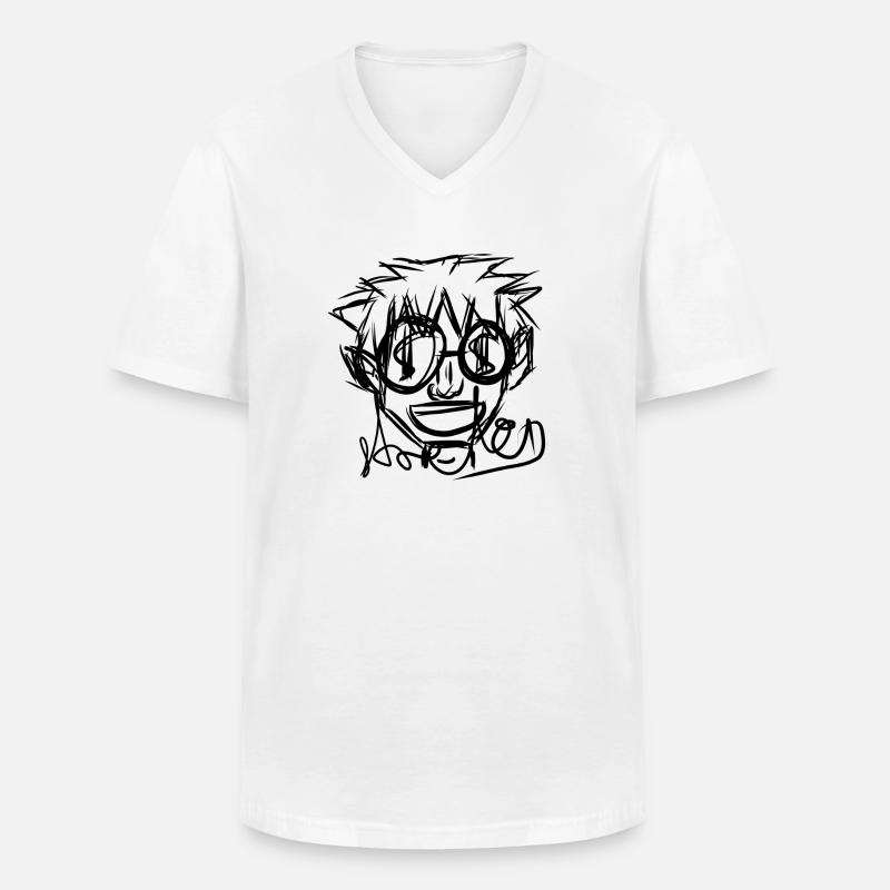 nerd geek - Männer-T-Shirt mit V-Ausschnitt - Weiß