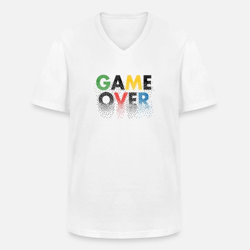 Game Over - tolle Geschenkidee - Männer-T-Shirt mit V-Ausschnitt - Weiß