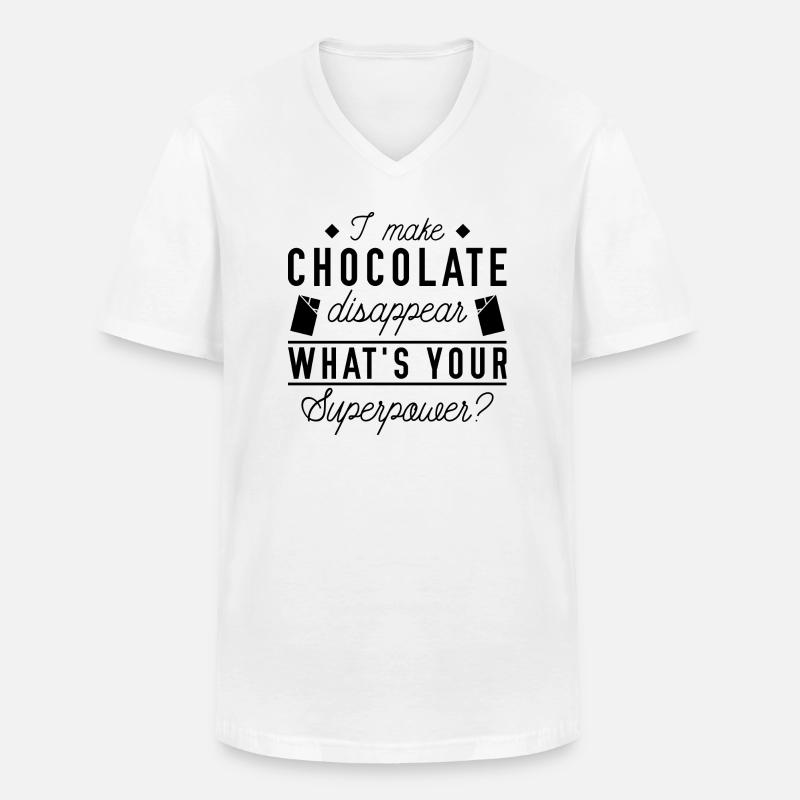 Ich lasse Schokolade verschwinden - Männer-T-Shirt mit V-Ausschnitt - Weiß