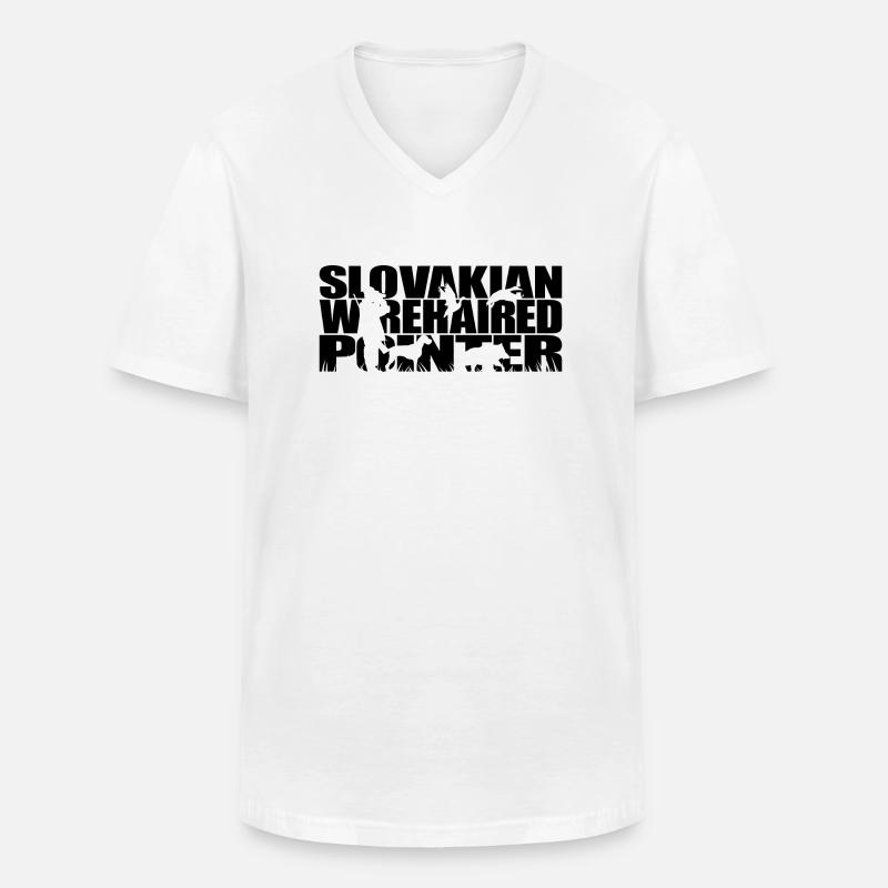 SLOVAKIAN WIREHAIRED POINTER Jagdhunde Wilsigns - Männer-T-Shirt mit V-Ausschnitt - Weiß