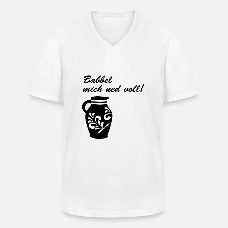 Bembel Babbel mich ned - Männer-T-Shirt mit V-Ausschnitt - Weiß