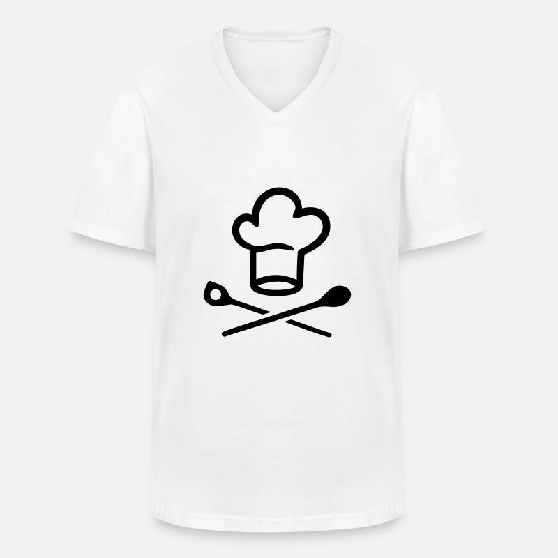 Chefkoch - Männer-T-Shirt mit V-Ausschnitt - Weiß
