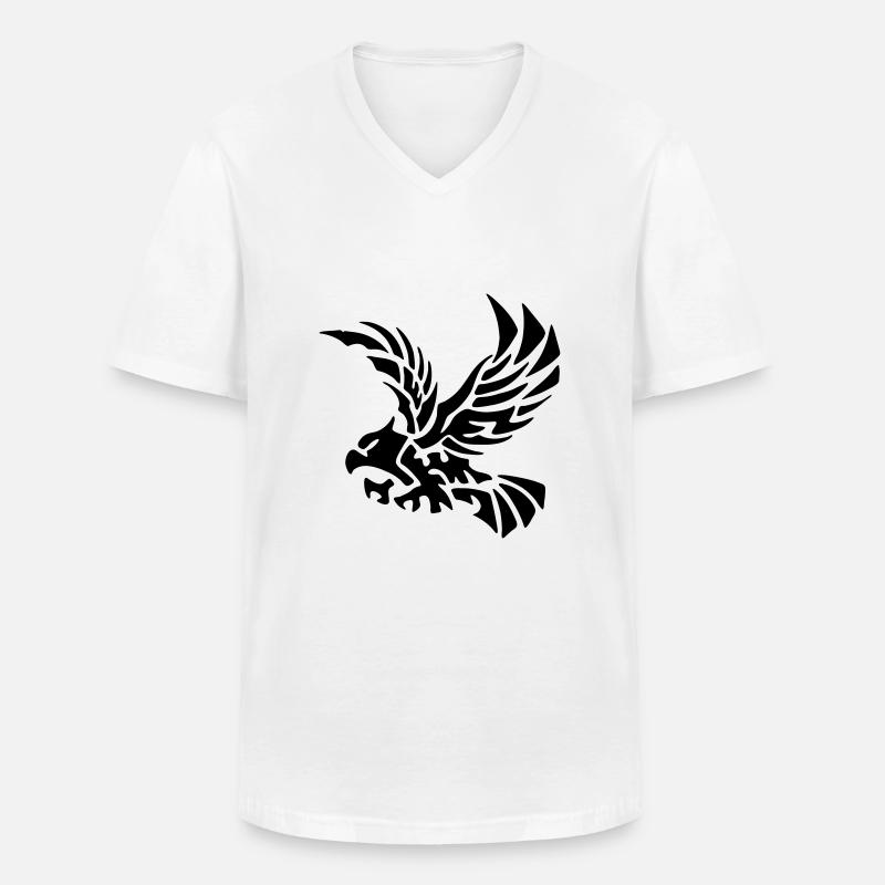 tribal eagle - Männer-T-Shirt mit V-Ausschnitt - Weiß