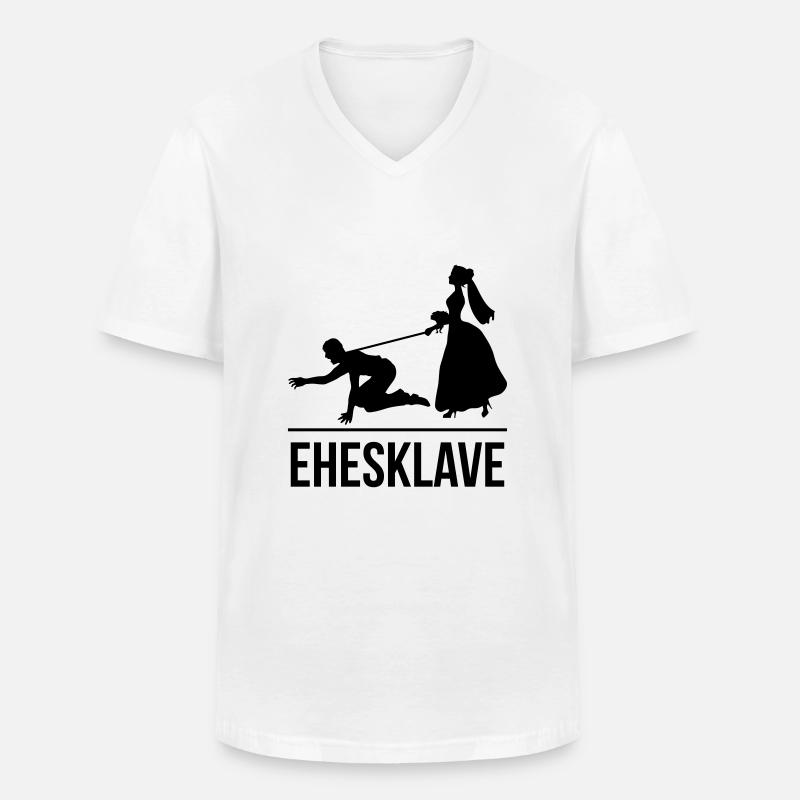 Ehesklave - Männer-T-Shirt mit V-Ausschnitt - Weiß