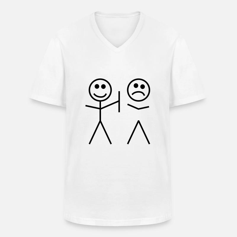 gemeines strichmännchen humor - Männer-T-Shirt mit V-Ausschnitt - Weiß