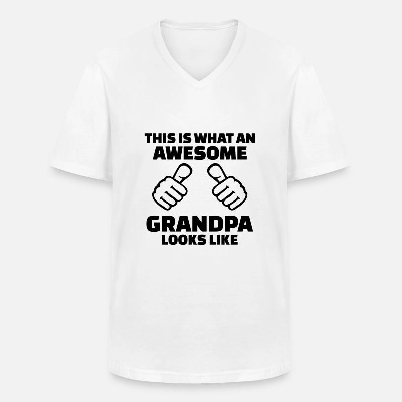 Opa - Männer-T-Shirt mit V-Ausschnitt - Weiß