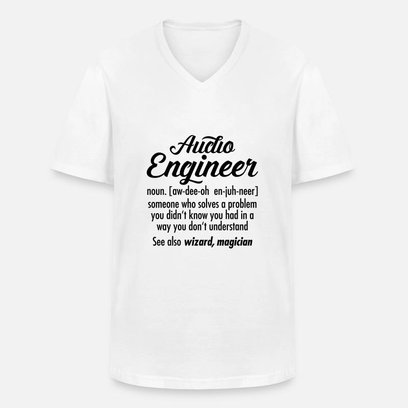 Audio Engineer - Definition - Männer-T-Shirt mit V-Ausschnitt - Weiß
