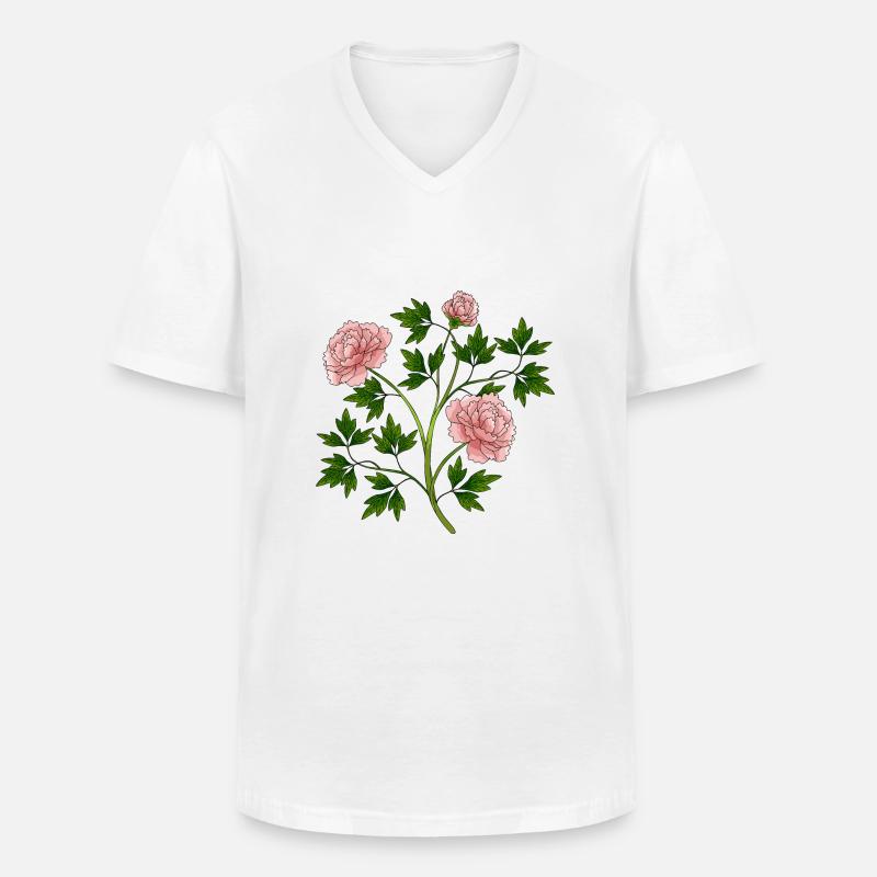 Blumen - Männer-T-Shirt mit V-Ausschnitt - Weiß