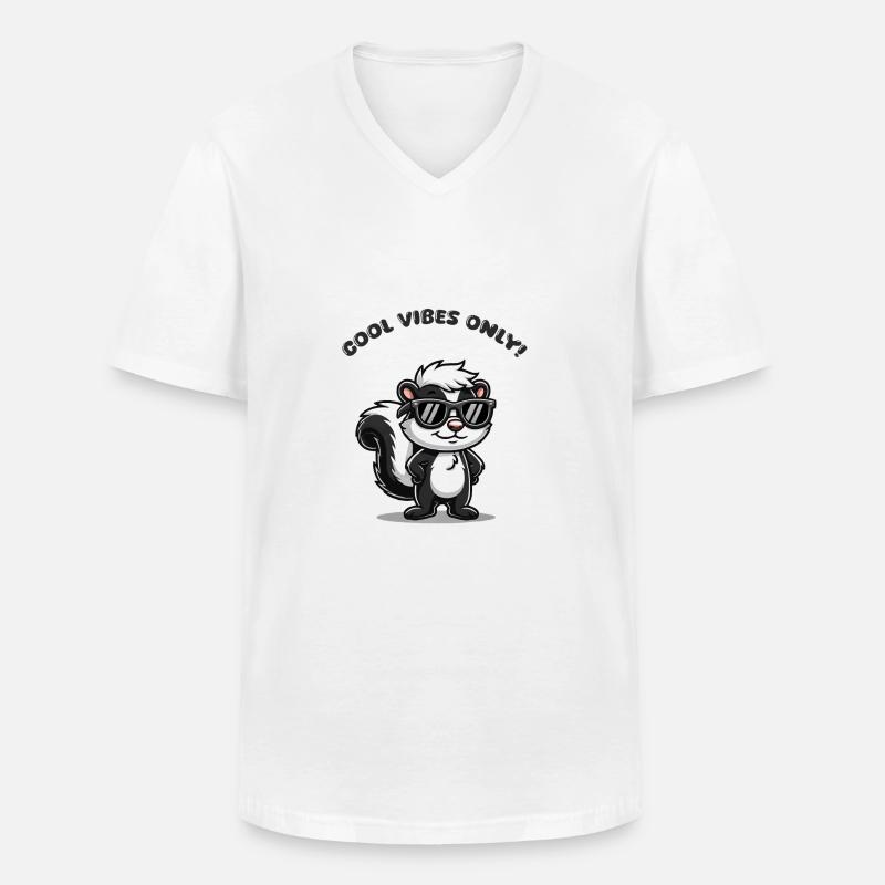 stinktier comic cool - Männer-T-Shirt mit V-Ausschnitt - Weiß