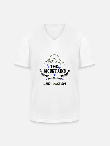 the mountains are calling 02 - Men's V-Neck T-Shirt - white