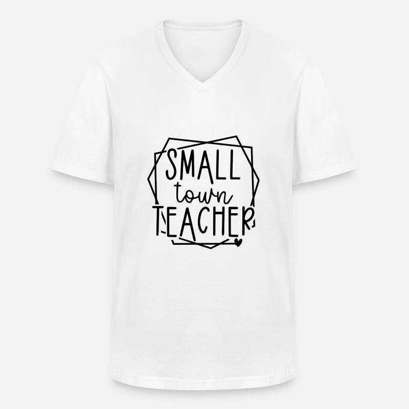 Kleinstadtlehrer Herzgrafik für Pädagogen - Männer-T-Shirt mit V-Ausschnitt - Weiß