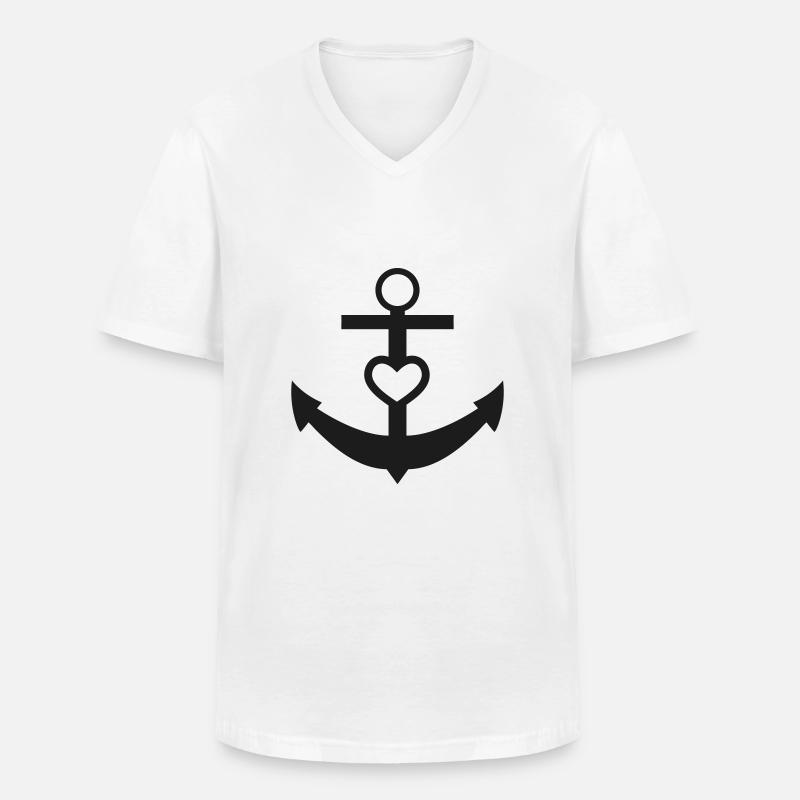 herz - Männer-T-Shirt mit V-Ausschnitt - Weiß