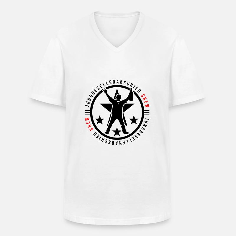 Junggesellen Abschied Crew - Männer-T-Shirt mit V-Ausschnitt - Weiß