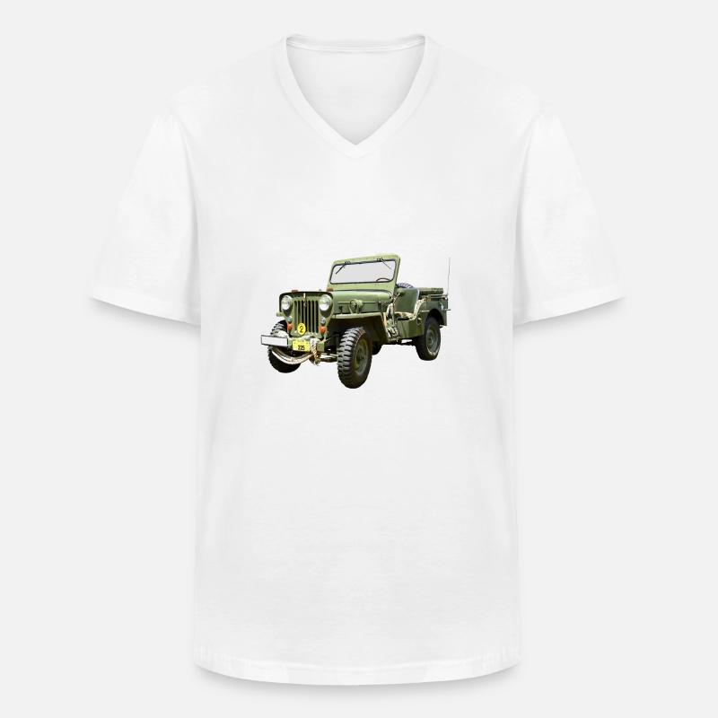 Willys Jeep Odtimer - Männer-T-Shirt mit V-Ausschnitt - Weiß