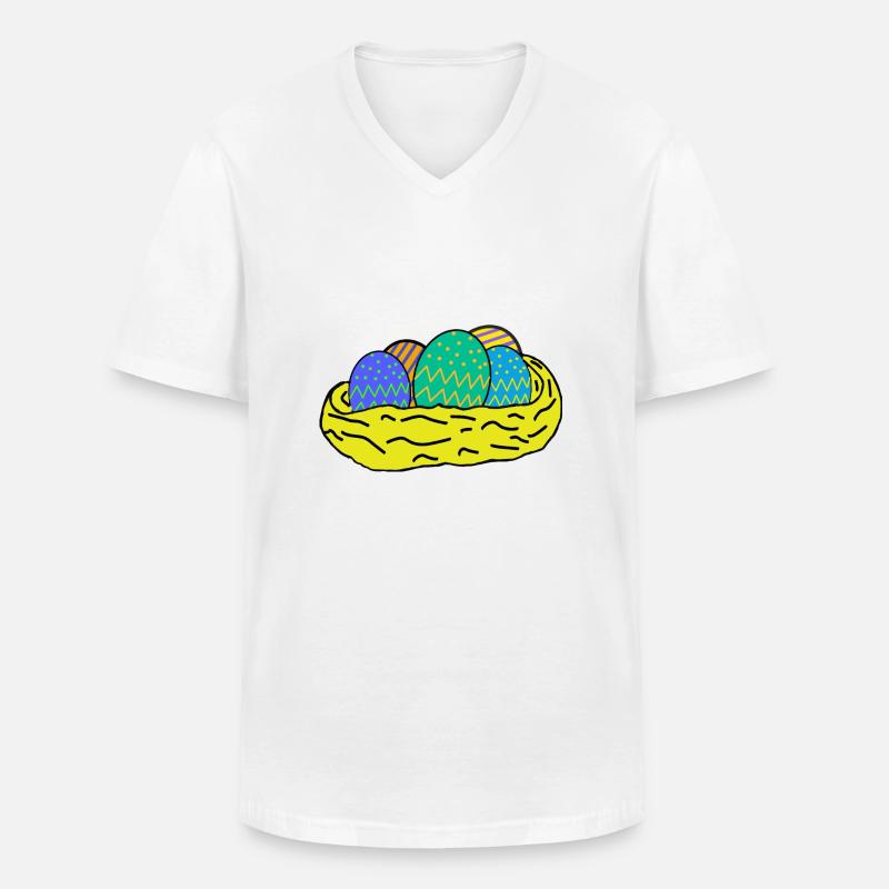 Ostereier - Männer-T-Shirt mit V-Ausschnitt - Weiß