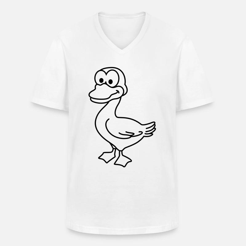 Ente Comic Tier - Männer-T-Shirt mit V-Ausschnitt - Weiß