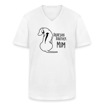 RHODESIAN RIDGEBACK MOM Hund Hunde Mama Wilsigns - Männer-T-Shirt mit V-Ausschnitt - Weiß - Vorne - AI Model Male 185 light (185cm)