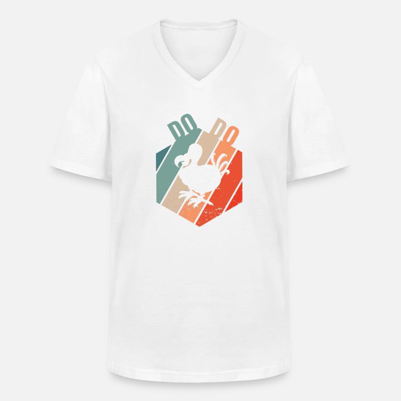 DODO Eiszeit Dinosaurier retro - Männer-T-Shirt mit V-Ausschnitt - Weiß
