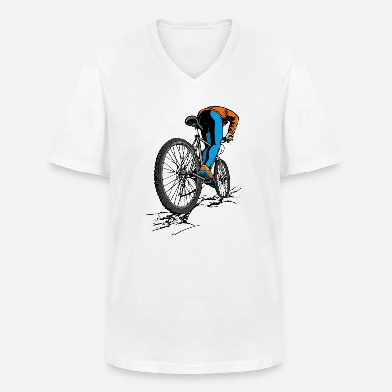 Mountainbiker - Männer-T-Shirt mit V-Ausschnitt - Weiß
