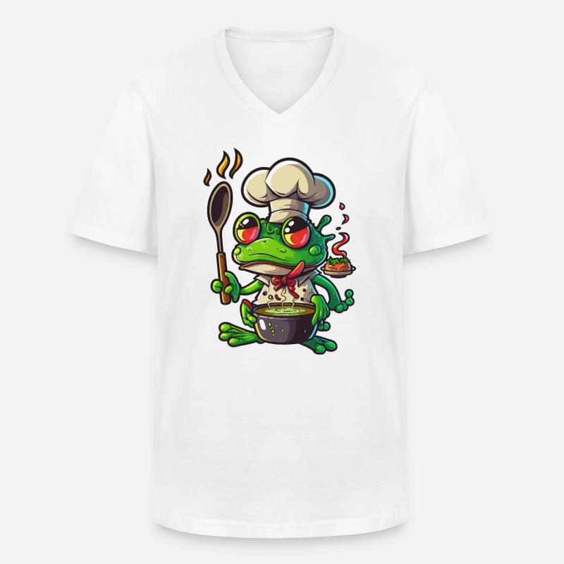 Einen Sprung kochen - Männer-T-Shirt mit V-Ausschnitt - Weiß