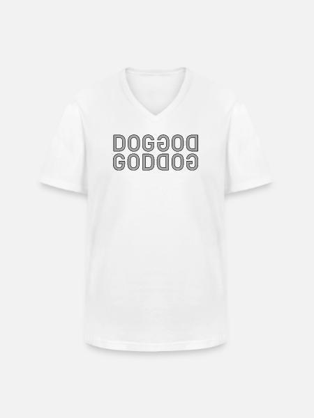 God Dog Spiegel-Typografie - Männer-T-Shirt mit V-Ausschnitt - Weiß