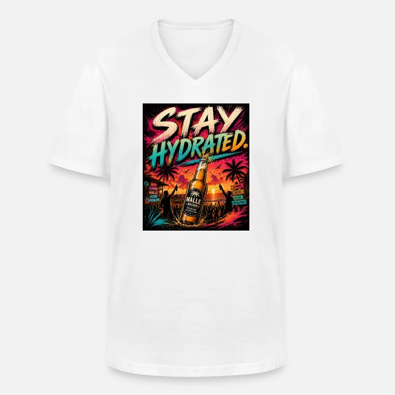 Stay Hydrated - Männer-T-Shirt mit V-Ausschnitt - Weiß