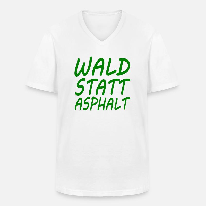 wald statt asphalt - Männer-T-Shirt mit V-Ausschnitt - Weiß
