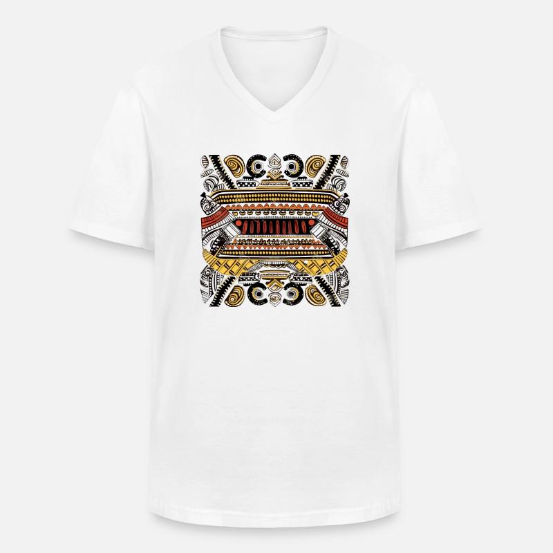 Afrikanische Folklore - Männer-T-Shirt mit V-Ausschnitt - Weiß