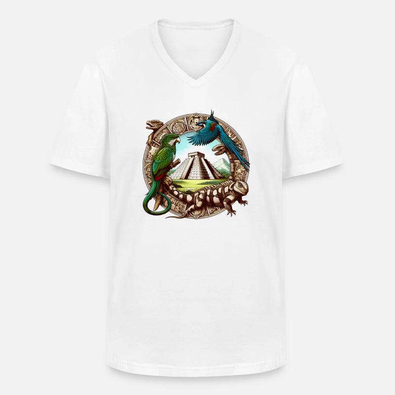 Wunder der Maya - Männer-T-Shirt mit V-Ausschnitt - Weiß
