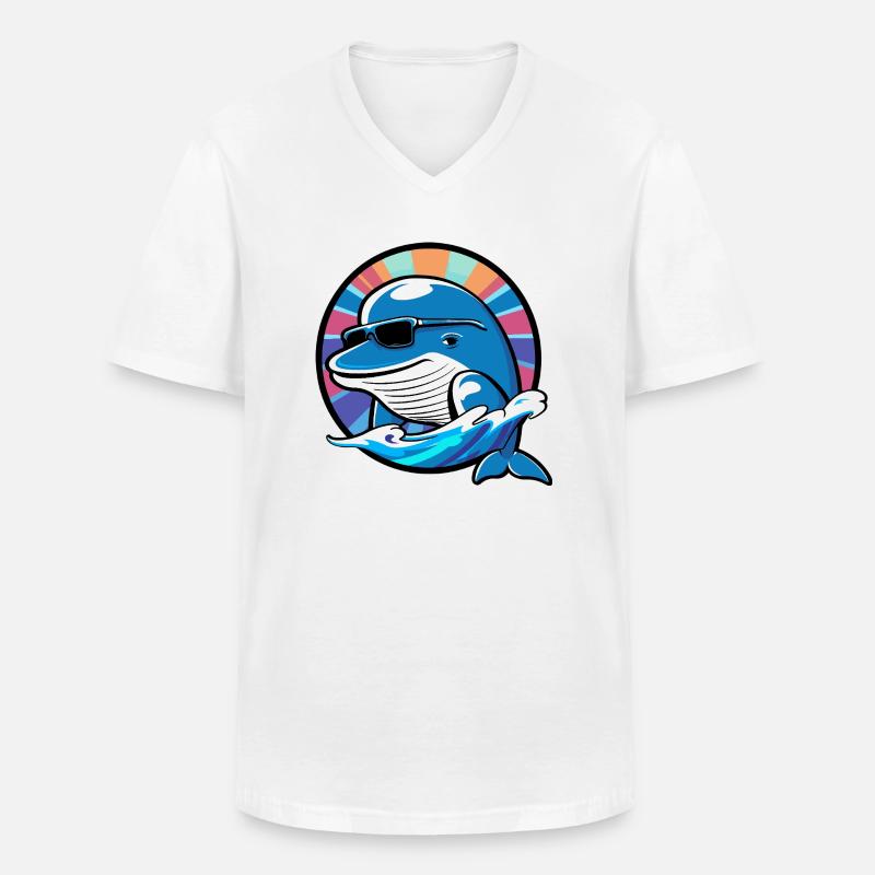 Wal Cool Comic - Männer-T-Shirt mit V-Ausschnitt - Weiß