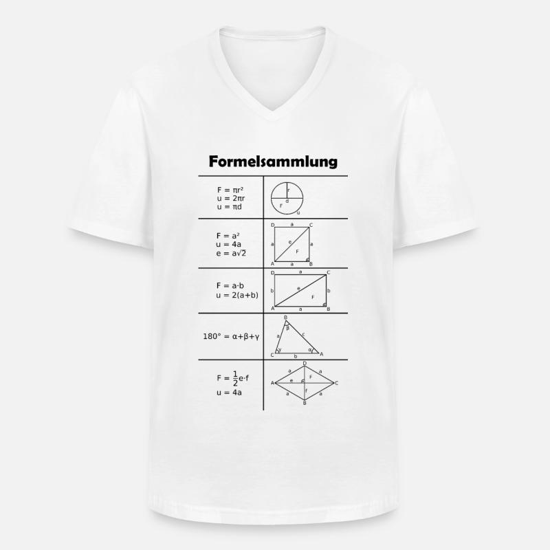 Formelsammlung / Mathe / Mathematik - Männer-T-Shirt mit V-Ausschnitt - Weiß