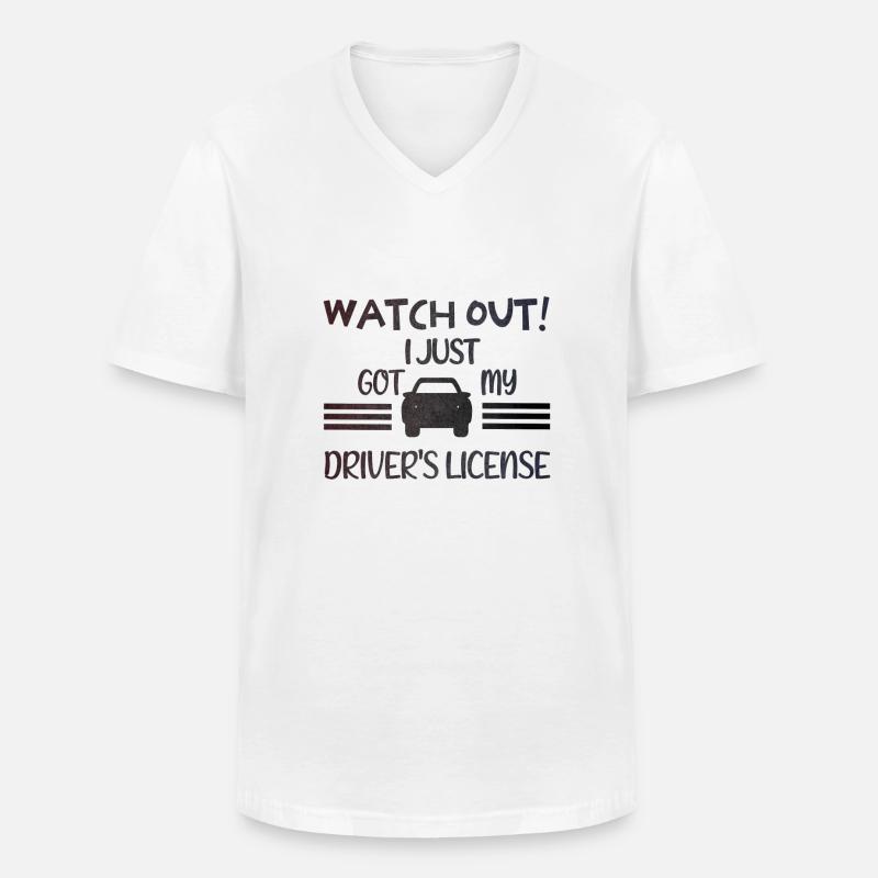 Fahranfänger - Männer-T-Shirt mit V-Ausschnitt - Weiß