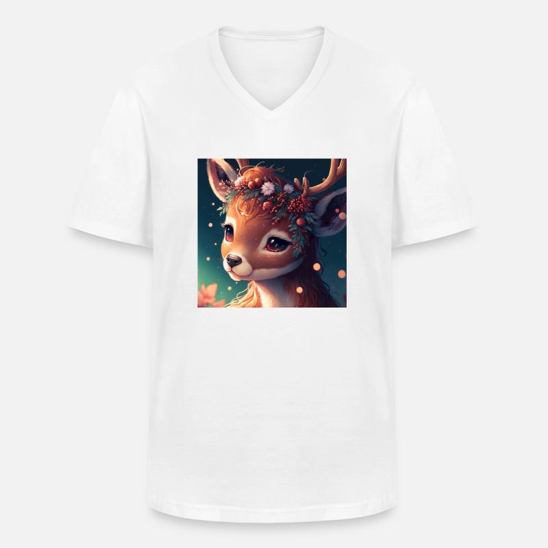 Chrismas Deer - Männer-T-Shirt mit V-Ausschnitt - Weiß