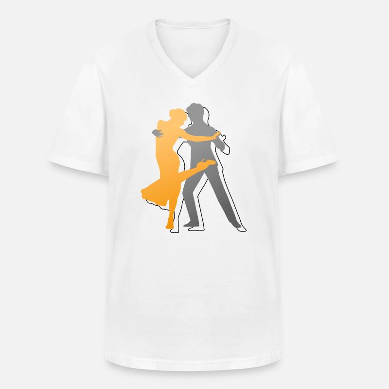 Queer Tango Argentino - Männer-T-Shirt mit V-Ausschnitt - Weiß