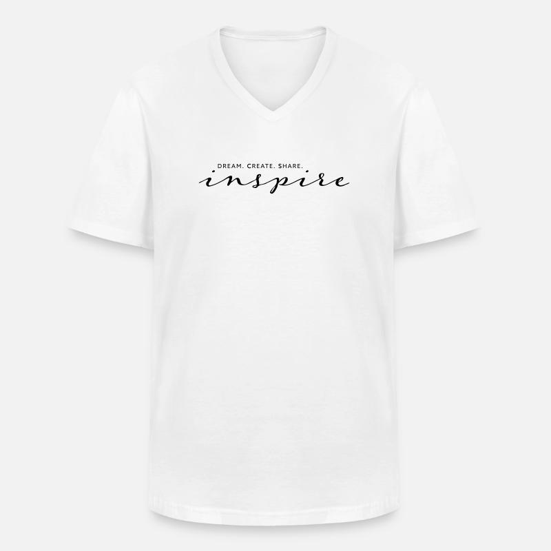Dream Create Share Inspire - Männer-T-Shirt mit V-Ausschnitt - Weiß
