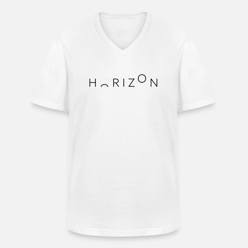 Horizon - Männer-T-Shirt mit V-Ausschnitt - Weiß