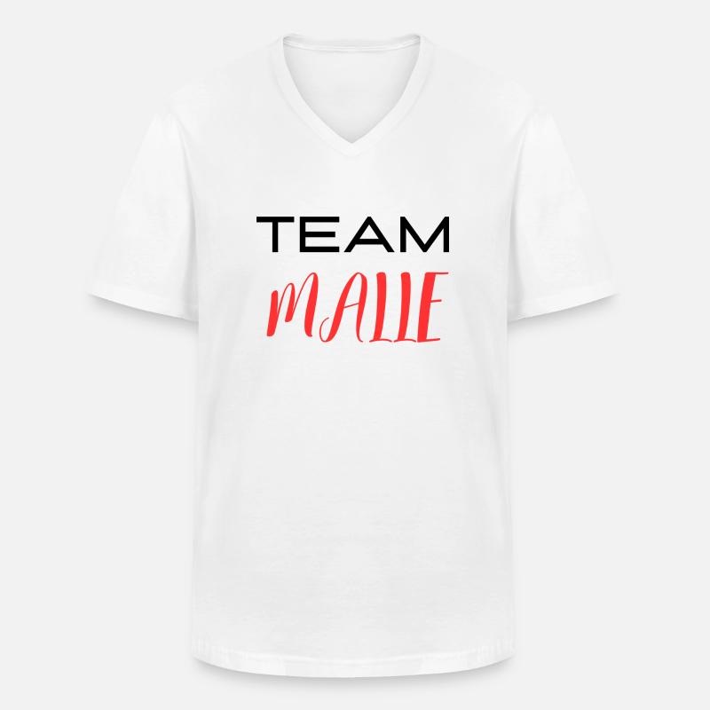 Team Malle - Männer-T-Shirt mit V-Ausschnitt - Weiß