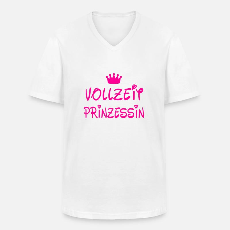 Vollzeit Prinzessin - Männer-T-Shirt mit V-Ausschnitt - Weiß