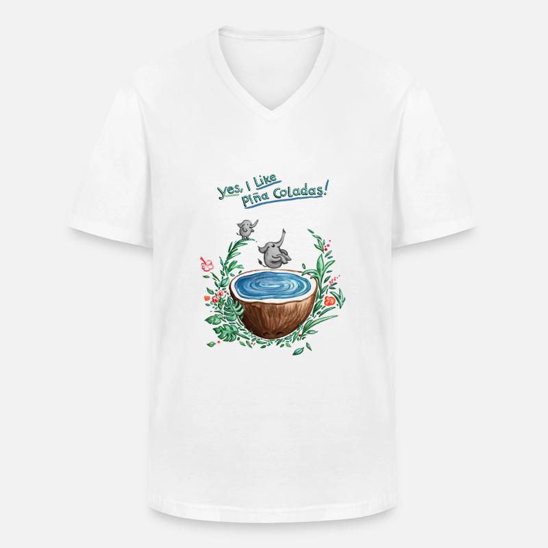 Pina Colada Pool - Männer-T-Shirt mit V-Ausschnitt - Weiß