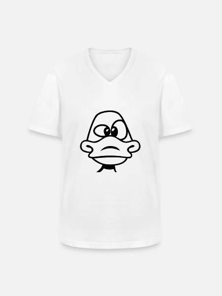 Dumme dumme ænder - Klassisk herre T-shirt med V-udskæring - hvid