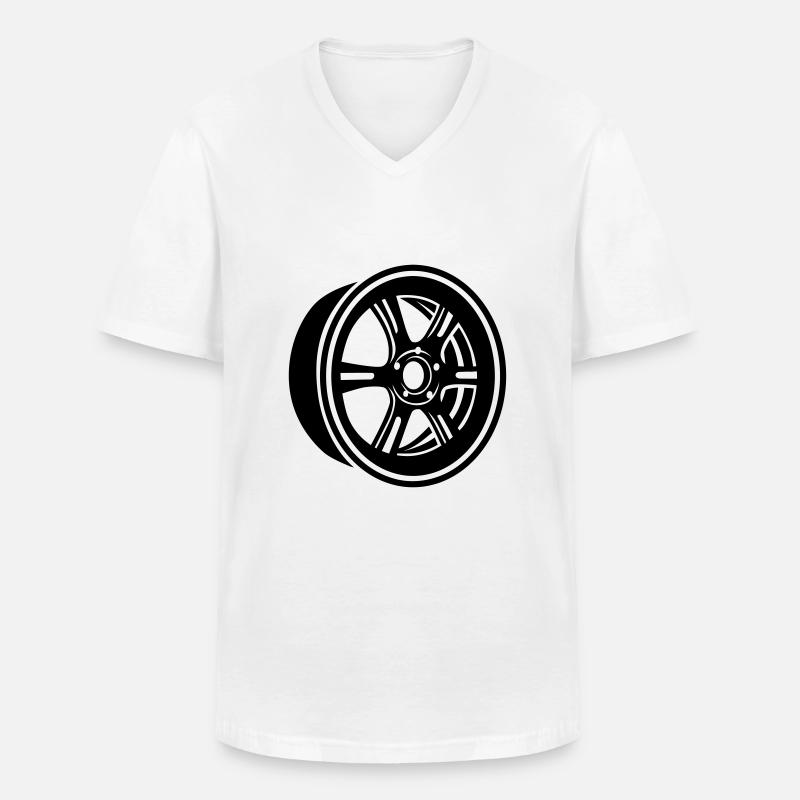 Felge - Männer-T-Shirt mit V-Ausschnitt - Weiß
