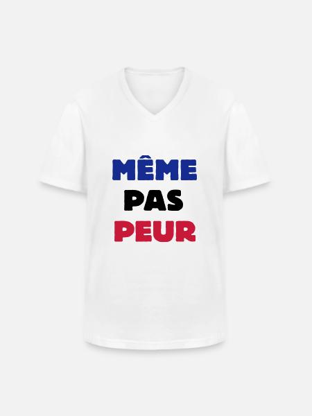 Même pas Peur - T-shirt col V Homme - blanc